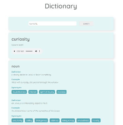 React Dictionary App