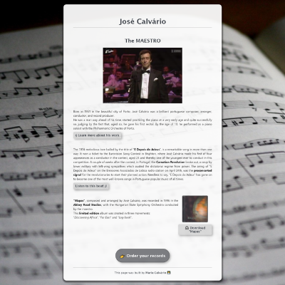 Landing Page Maestro José Calvário